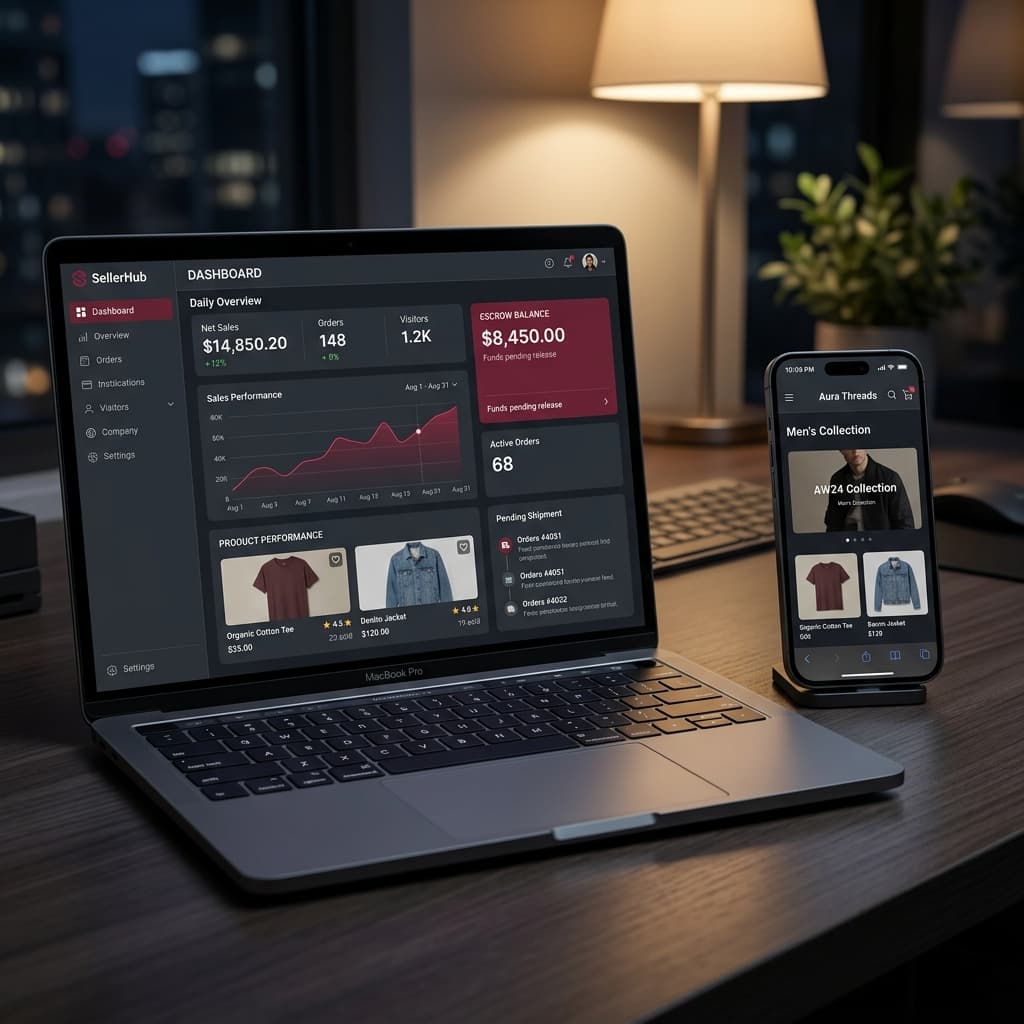 Hustlr Multi-Tenant E-Commerce Dashboard